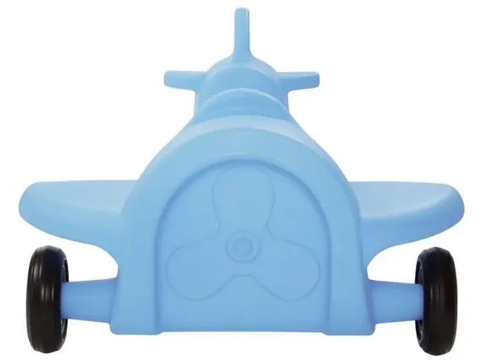 Airplane Double Pushalong blue double ride-on encouraging teamwork, coordination, and movement confidence.
