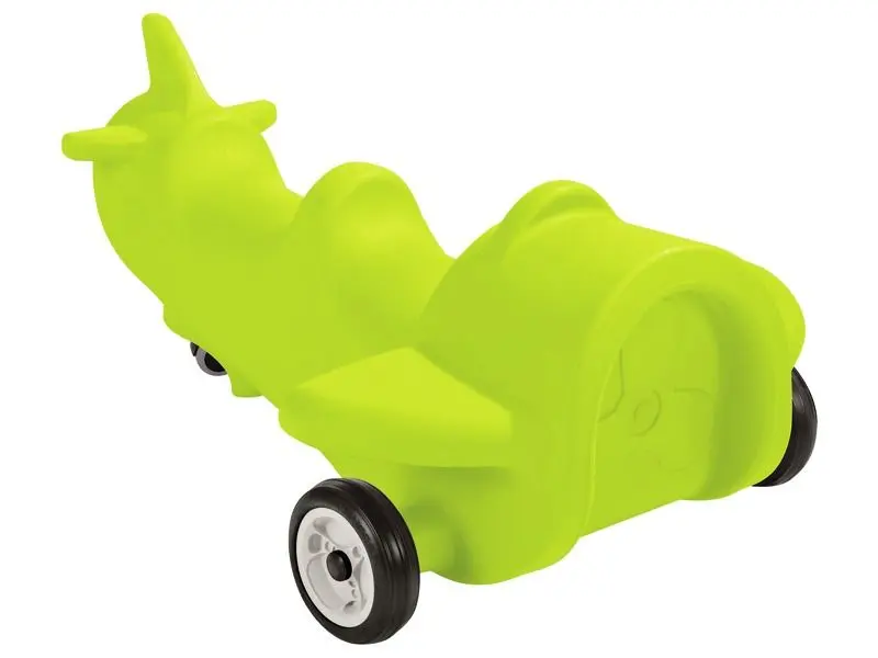 Airplane Double Pushalong green two-seat toddler ride-on developing movement control and social cooperation.