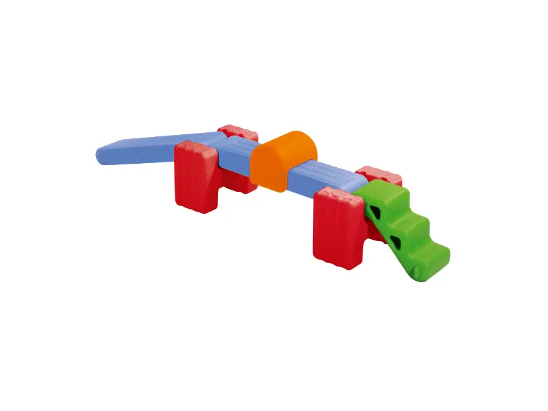 durable outdoor obstacle course with raised platforms and balance elements designed for climbing, coordination, and active gross motor play