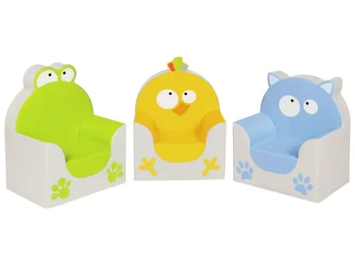 complete set of animal-themed foam armchairs creating a cheerful seating area that inspires imagination, comfort, and social connection