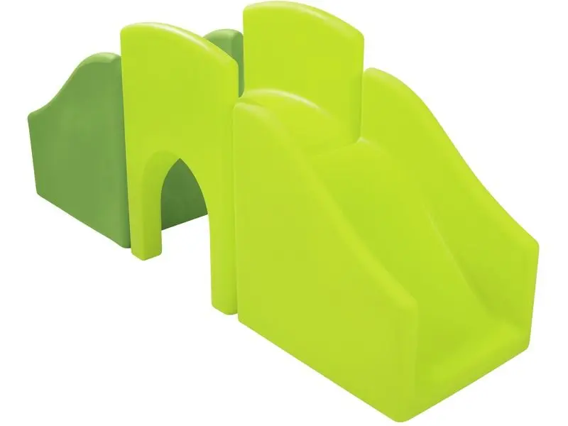 modular plastic climbing bridge with gentle arches designed for beginner climbers to practice stability and spatial awareness