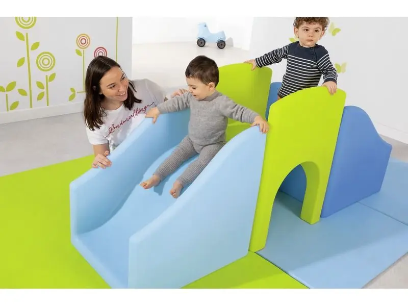 colourful balance bridge promoting movement confidence and tactile discovery in early learning environments