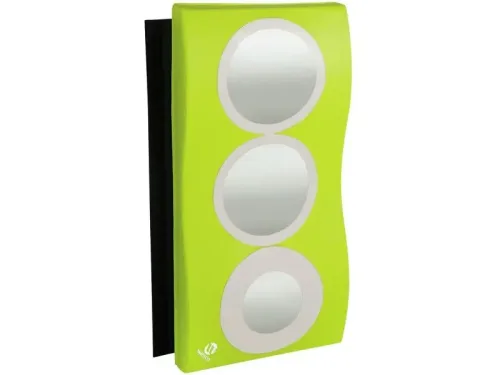 light green and ivory padded mat offering visual stimulation and safe sensory exploration for young children