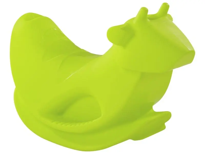 Bull Rider light-green polyethylene rocker supporting balance and movement control for children aged 18 months +.