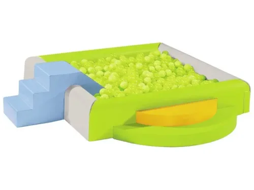 Climbing Ball Pool with Ramp soft foam ball pool for toddlers featuring a gentle ramp and safe walls to build motor skills and balance through play.
