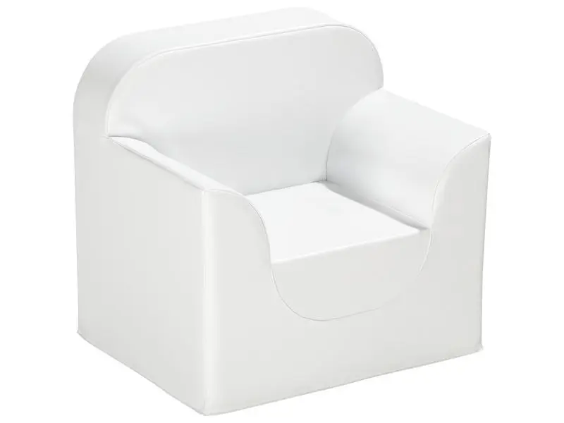 soft white armchair offering gentle support and deep seating comfort ideal for sensory corners and quiet spaces