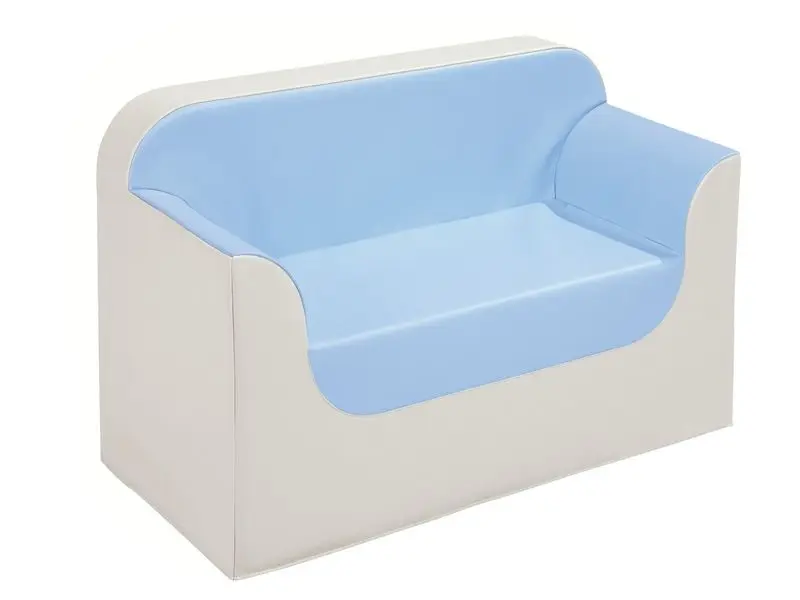 blue soft foam sofa designed for cozy, durable seating in classrooms, therapy rooms, and sensory-friendly play spaces
