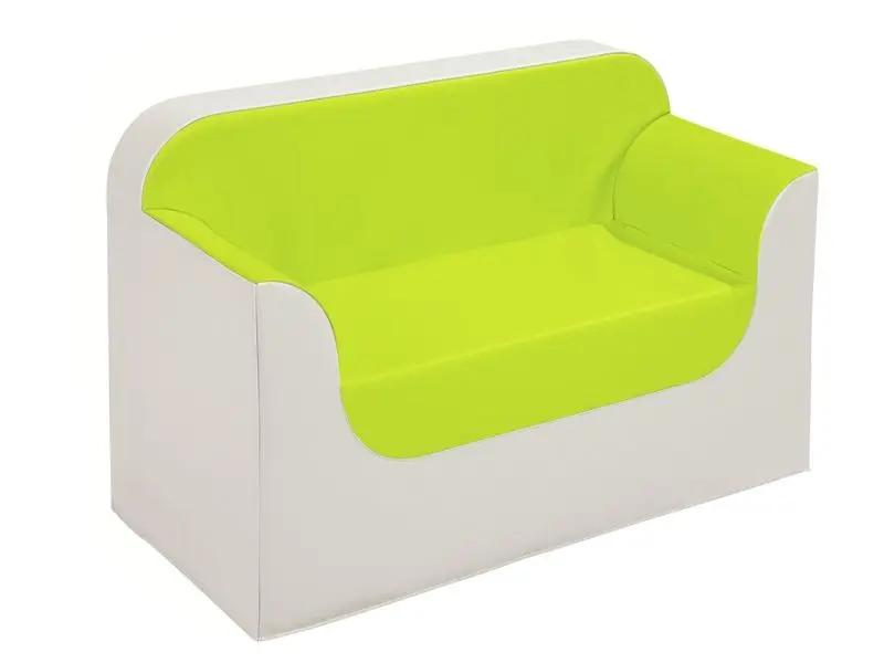 light green soft foam sofa offering comfortable, child-sized seating for reading corners, play areas, and early learning environments
