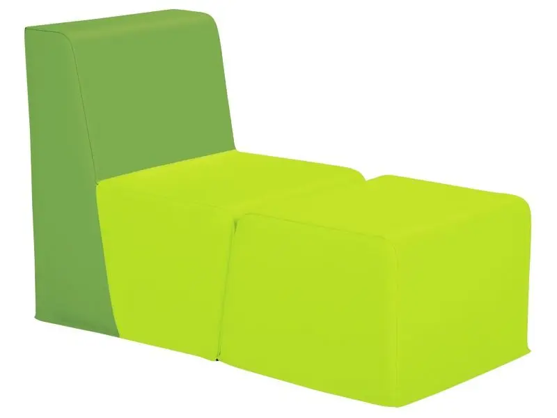 green foam folding chair designed for comfort and easy movement in reading corners or relaxation zones