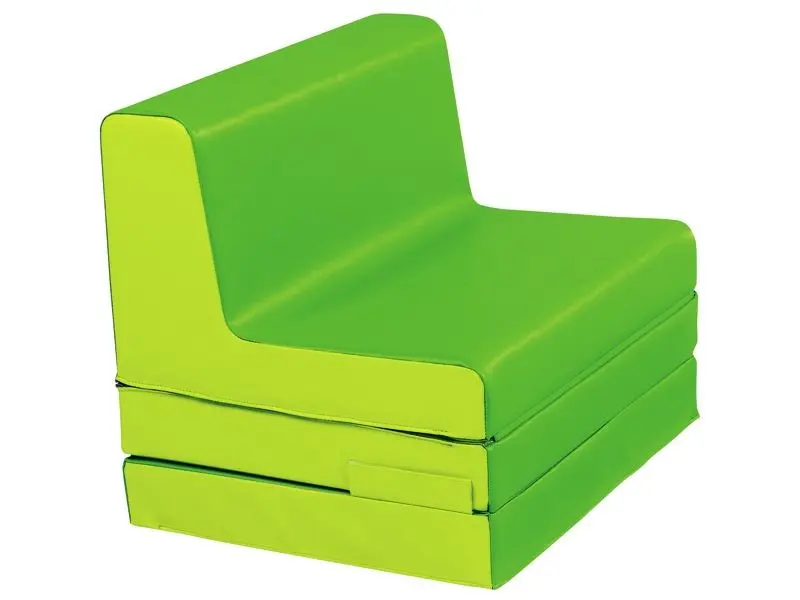 green foam chair offering soft, supportive seating for classrooms, therapy rooms, or relaxation areas