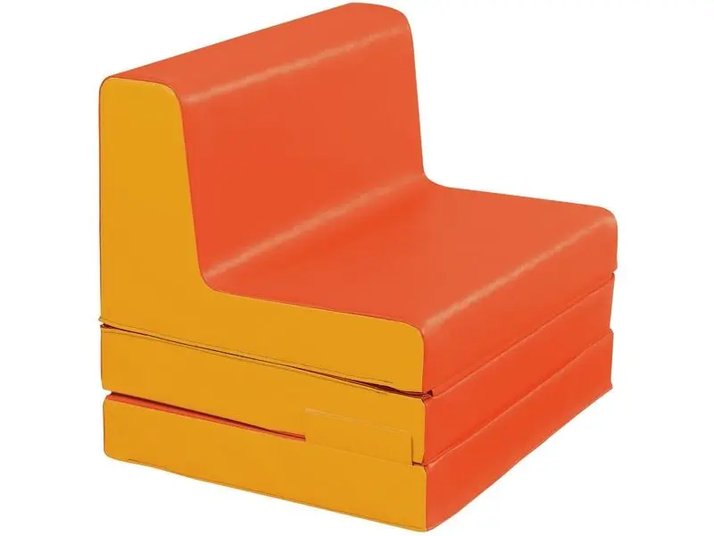 orange modular foam chair bringing bright, energetic comfort to learning and play settings