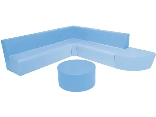 blue modular corner lounge set offering soft, durable seating for group learning, reading corners, and social play spaces