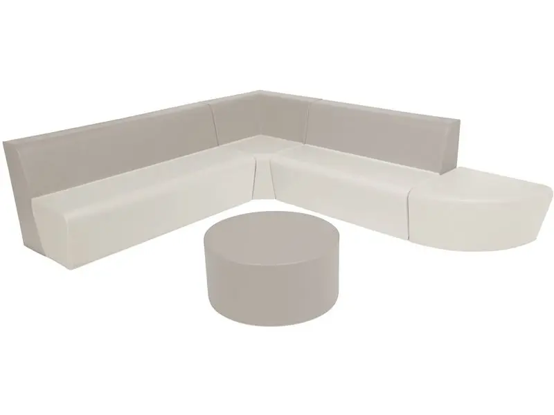 grey corner lounge kit providing modern, flexible seating that supports comfort and collaboration in sensory or classroom environments