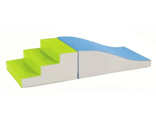 modular foam staircase and slope set supporting climbing confidence, balance, and safe gross motor development