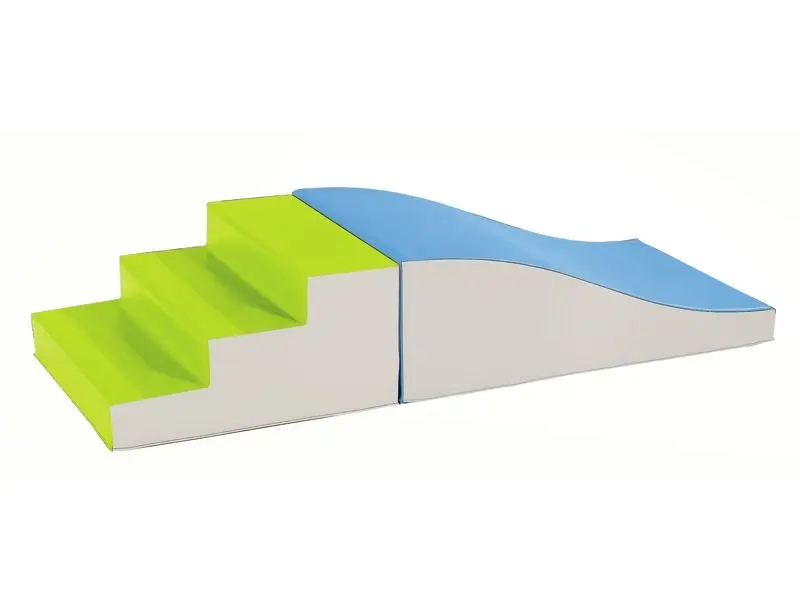 modular foam staircase and slope set supporting climbing confidence, balance, and safe gross motor development