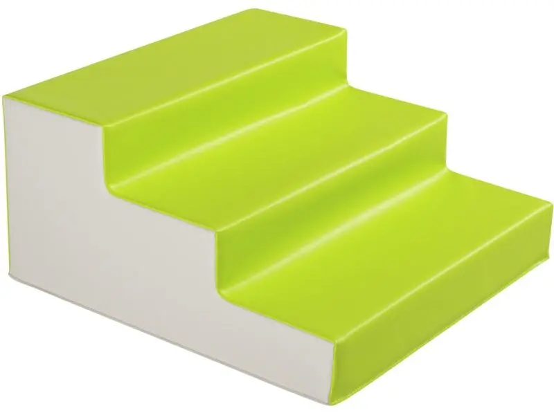 soft three-step foam module ideal for climbing, descending, and balance practice in early learning and play environments