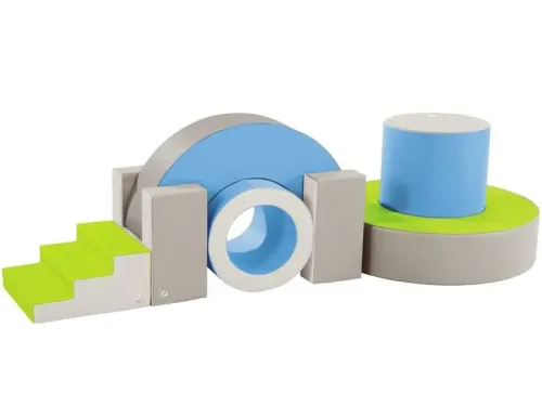 soft foam tunnel kit encouraging crawling, spatial awareness, and imaginative exploration in sensory play spaces