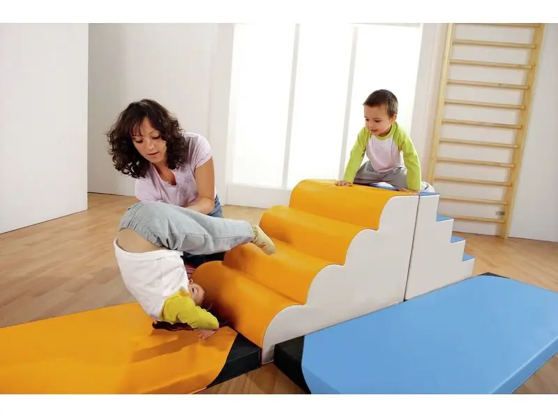 Four Steps soft foam climbing structure with tiered steps supporting safe movement, strength, and confidence in early-learning play spaces.