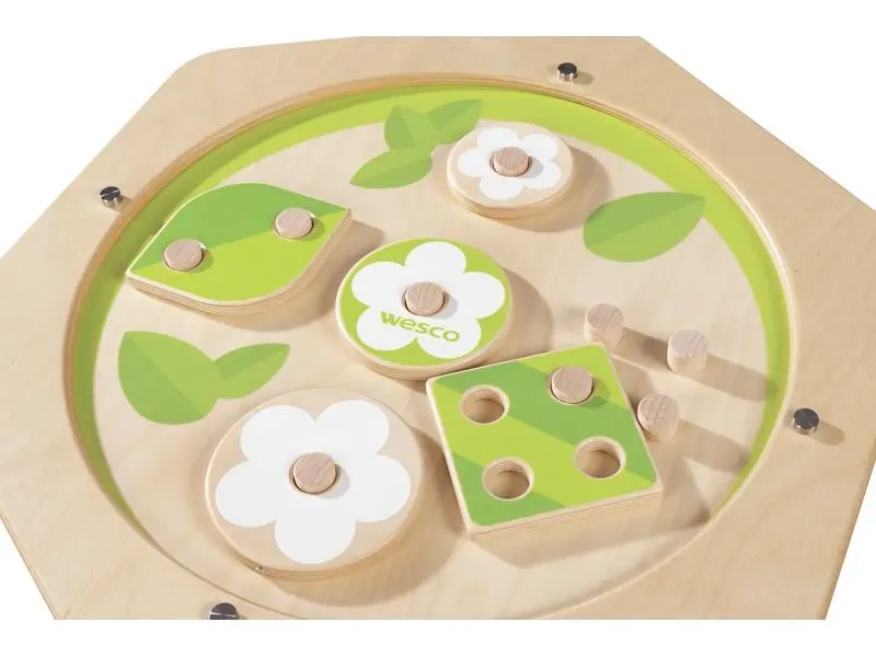hexagonal panels encouraging creative arrangement, problem-solving, and sensory integration