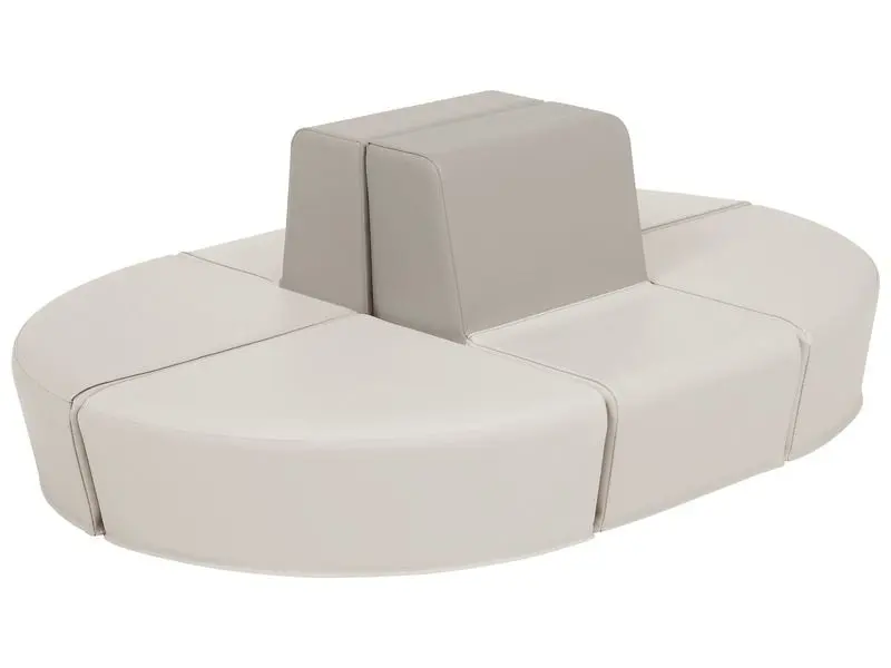 white modular island seating set offering calm, flexible comfort for sensory rooms, therapy centers, and modern classrooms
