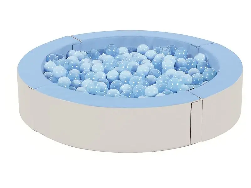 acuzzi Ball Pool in light blue and ivory soft foam designed for toddlers to build coordination, confidence, and sensory awareness through active play.
