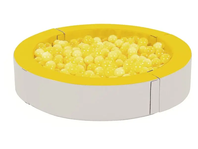 acuzzi Ball Pool in yellow and ivory soft foam designed for toddlers to build coordination, confidence, and sensory awareness through active play.