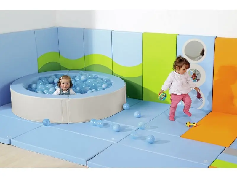 Jacuzzi Ball Pool round soft foam play pool with high supportive walls designed for toddlers to enjoy safe sensory play and develop coordination.