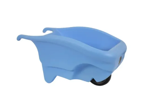 Large Wheelbarrow 1 Wheel blue toddler wheelbarrow supporting strength, balance, and imaginative outdoor activity.