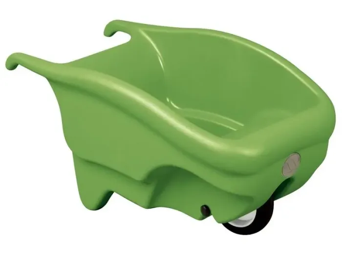 Large Wheelbarrow 1 Wheel moss green polyethylene wheelbarrow for toddlers encouraging coordination and gross-motor play.