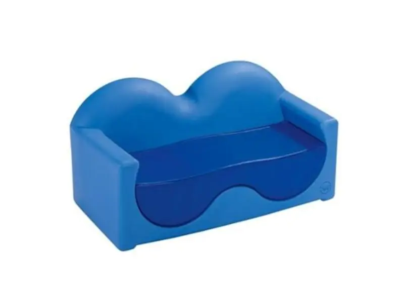blue Liloo sofa providing cozy, easy-clean seating ideal for group play, reading corners, or early learning settings