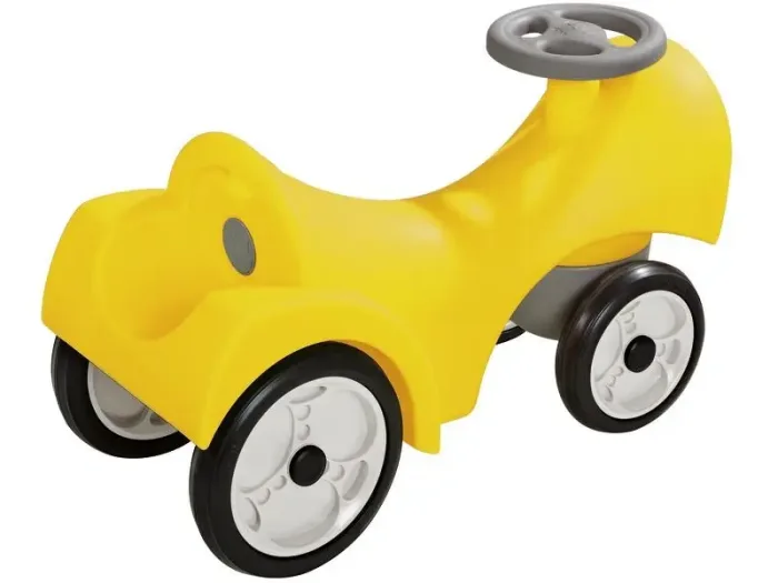 Loco Pushalong yellow toddler ride-on promoting balance, coordination, and confidence through active indoor play.