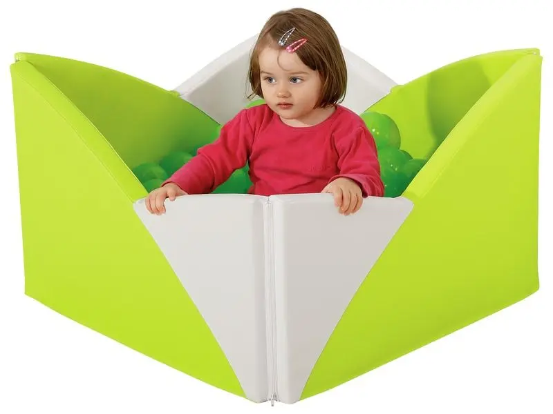 Lotus Corner Ball Pool soft foam ball pool with curved corner walls for toddlers to build coordination and enjoy safe, tactile play.