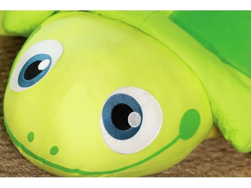 playful tortoise design combining sensory comfort with durable, easy-clean materials