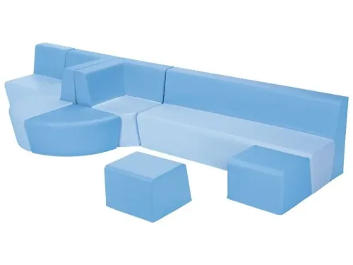 blue modular seating set providing cozy, durable comfort for group activities, reading corners, and collaborative play areas