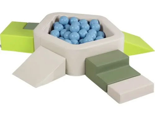 soft foam play kit featuring gentle slopes and tunnels that promote crawling, coordination, and balance