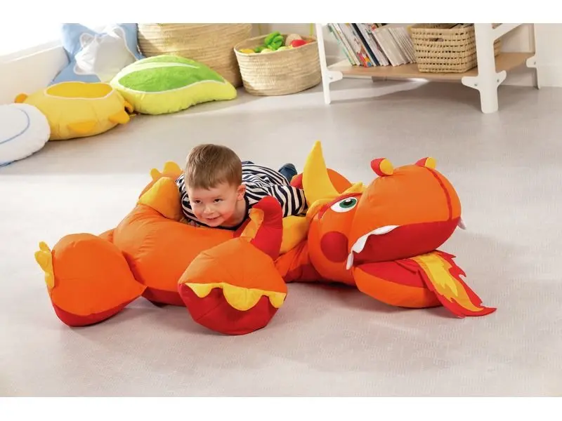 playful dragon cushion promoting mindfulness, balance, and quiet focus