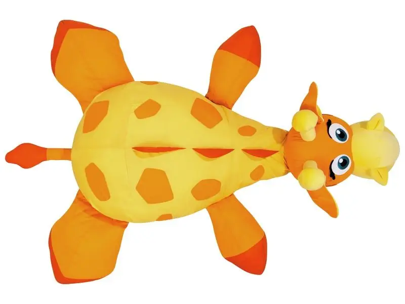 soft foam giraffe cushion designed to promote body awareness and imaginative exploration
