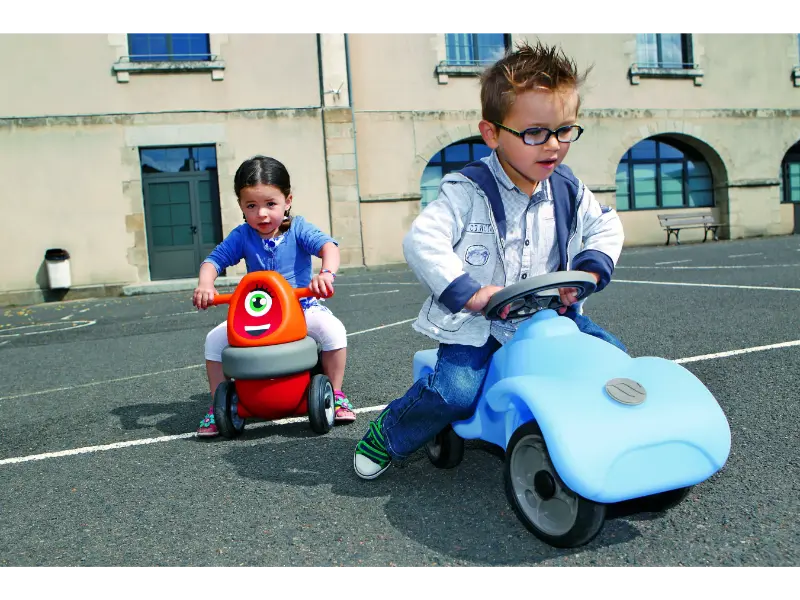 Otto Mobile blue plastic ride-on toy for toddlers promoting movement confidence, balance, and gross motor skills.