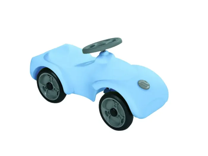 Otto Mobile blue toddler ride-on developing balance, strength, and coordination through active indoor and outdoor play.