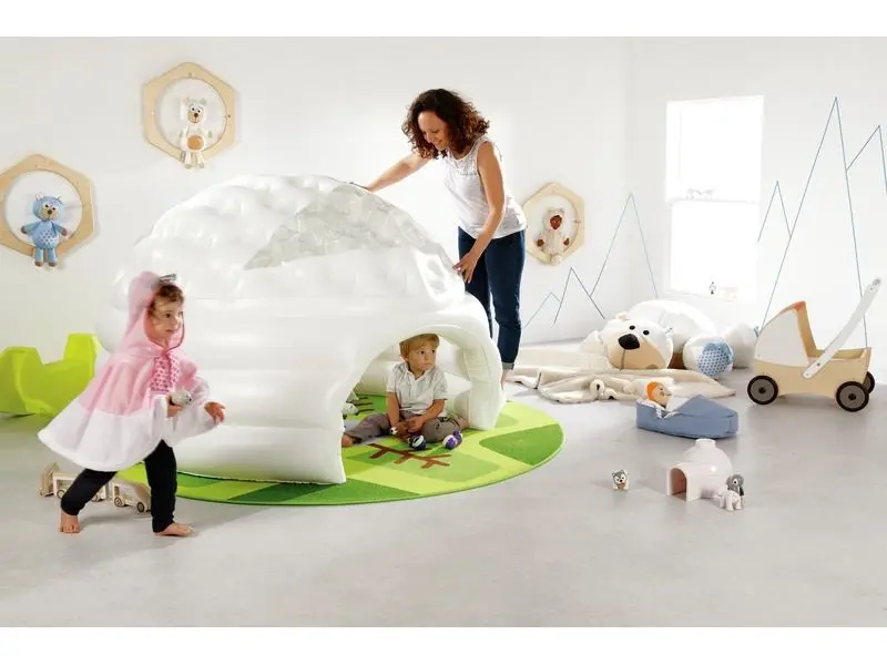 translucent inflatable dome enhancing comfort and visual calm through gentle ambient light