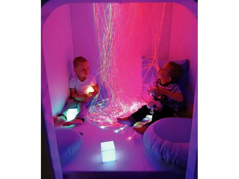 calming foam structure offering gentle containment and visual separation for sensory breaks