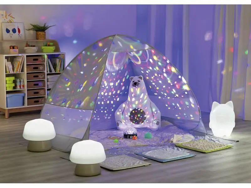 pop-up play tent offering a cozy retreat for relaxation and quiet sensory breaks