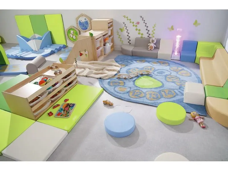 inclusive sensory space designed for self-regulation and exploratory movement with soft foam equipment