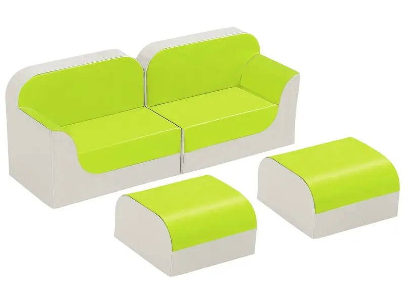 green soft-foam seating kit offering a calming touch for reading nooks, therapy spaces, and play centers