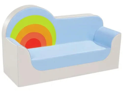 vibrant rainbow sofa offering colourful comfort that brightens learning and play areas while supporting social and sensory engagement