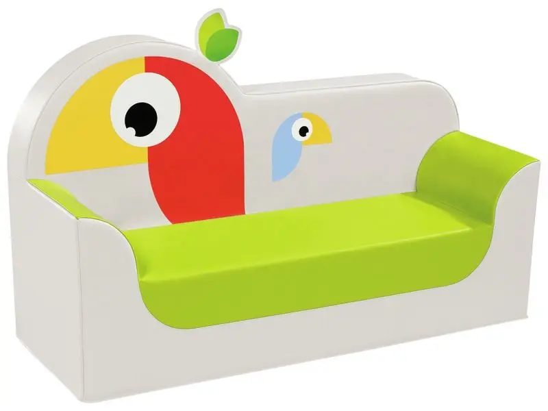 playful animal-themed sofa combining bright design and soft comfort to create an inviting seating area for group or quiet play