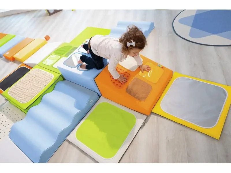 soft foam play environment demonstrating a toddler-friendly movement path designed for balance development and gentle gross motor practice