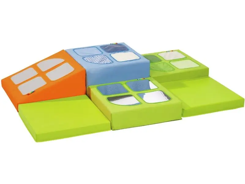 cushioned foam landing mat set supporting safe climbing transitions, sensory engagement, and early motor development