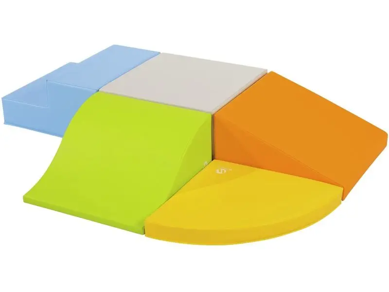 soft foam staircase module encouraging safe climbing, stepping practice, and coordinated gross motor play