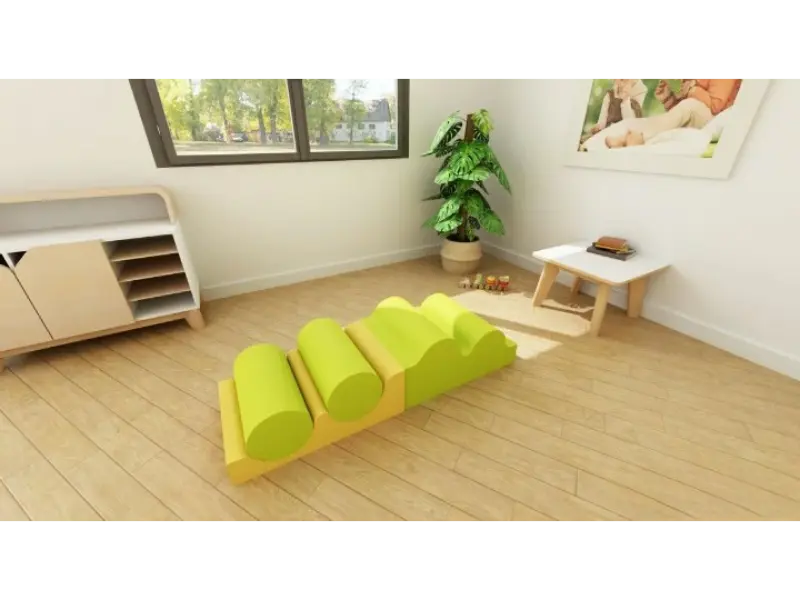 cushioned roller play set supporting gross motor growth, coordination, and tactile discovery